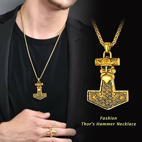 Odin Thor's Hammer Pendant 18K Gold 