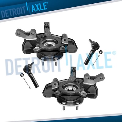 Front Steering Knuckles Hubs Tie Rod Ends for Jeep Patriot Compass Dodge Caliber