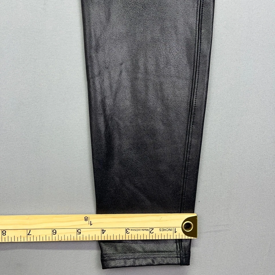 Spanx High Waist Faux Leather Leggings Shiny Black Athleisure Pants XL - Image 4 of 4