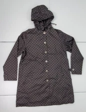 Capelli New York Women S Used Polka Dot Lined Trench Rain Coat Jacket Hooded