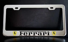 FERRARI License Plate Frame - Custom Made of Premium Chrome Plated Metal