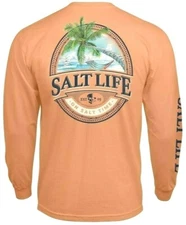 Mens Salt Life Hammock Time Graphic Pocket L/S T-Shirt - XL & Large - NWT