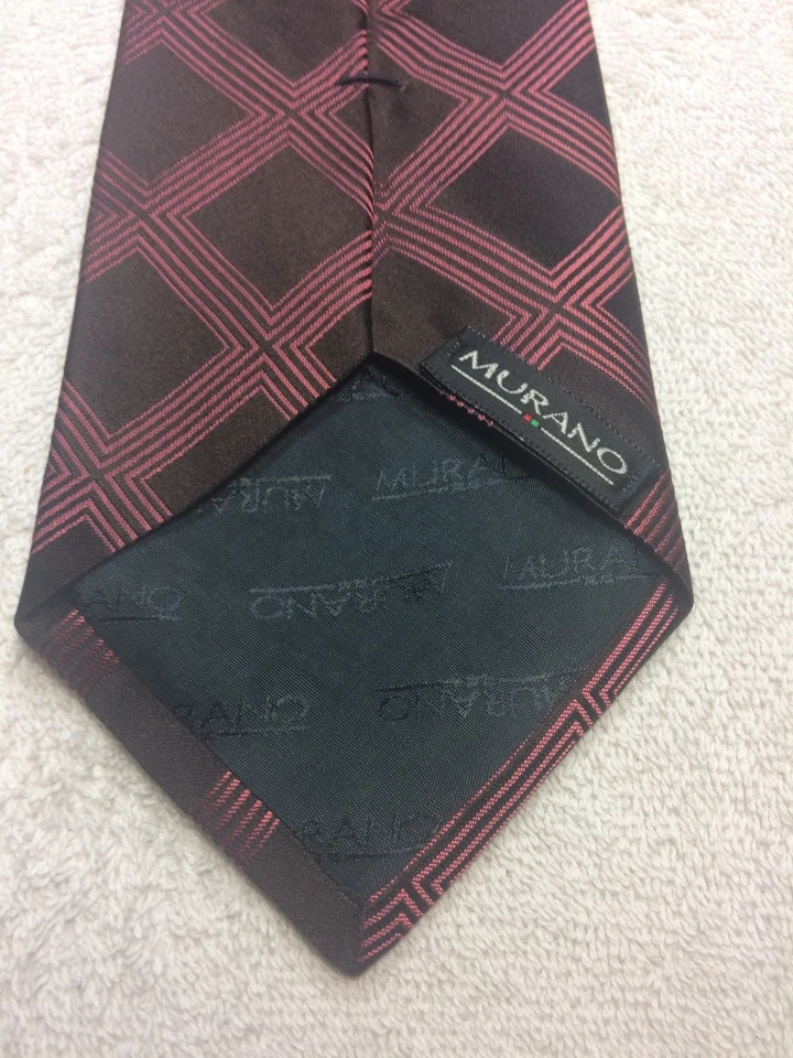 MURANO 男式领带棕色带 MAUVE 4 X 60 — 第 4/4 张图片