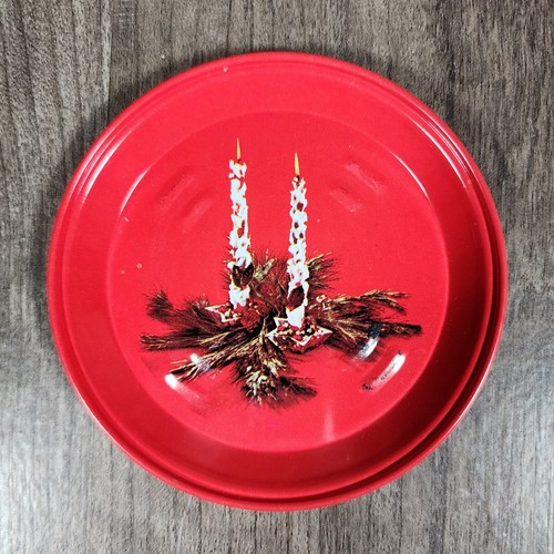 "Juego de 6 campanas de velas rojas de hojalata de metal navideño vintage de 3,5""" - Imagen 4 de 8