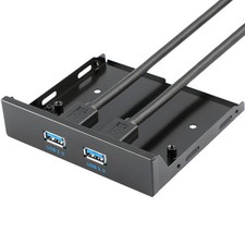 3.5" Floppy Bay 2 Ports USB 3.0 Front Panel Bracket Cable usb3.0 to 20pin/19pin