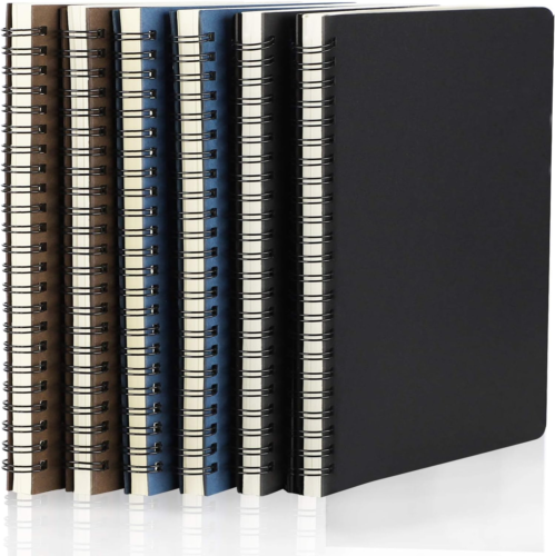 Spiral Lined Notebook, A5 6 Packs 5.5" X 8.3" 120 Pages Lined Journal