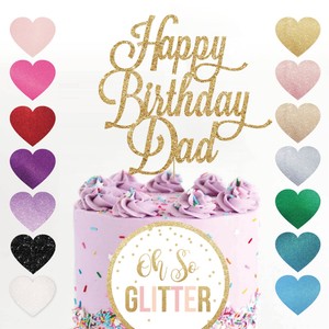 Custom Cake Topper Buon Compleanno Papa Glitter Personalizzata Personalizzato Qualsiasi Parola Ebay