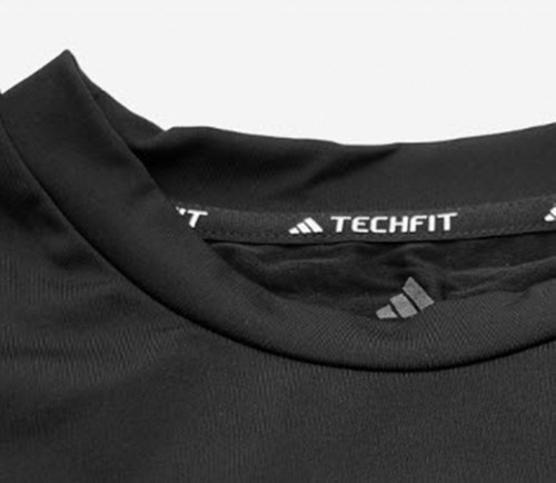 Adidas Hombres Tech-Fit Compresión Camiseta Correr Negra GIMNASIO Camiseta Jersey Camisetas JE6698 - Imagen 3 de 6