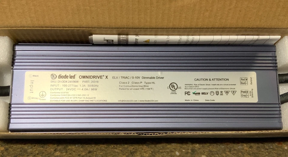 Diode LED Omnidrive X Series 24V DC Driver 96 Watt Capacity 120V / 0-10V - Image 3 of 3