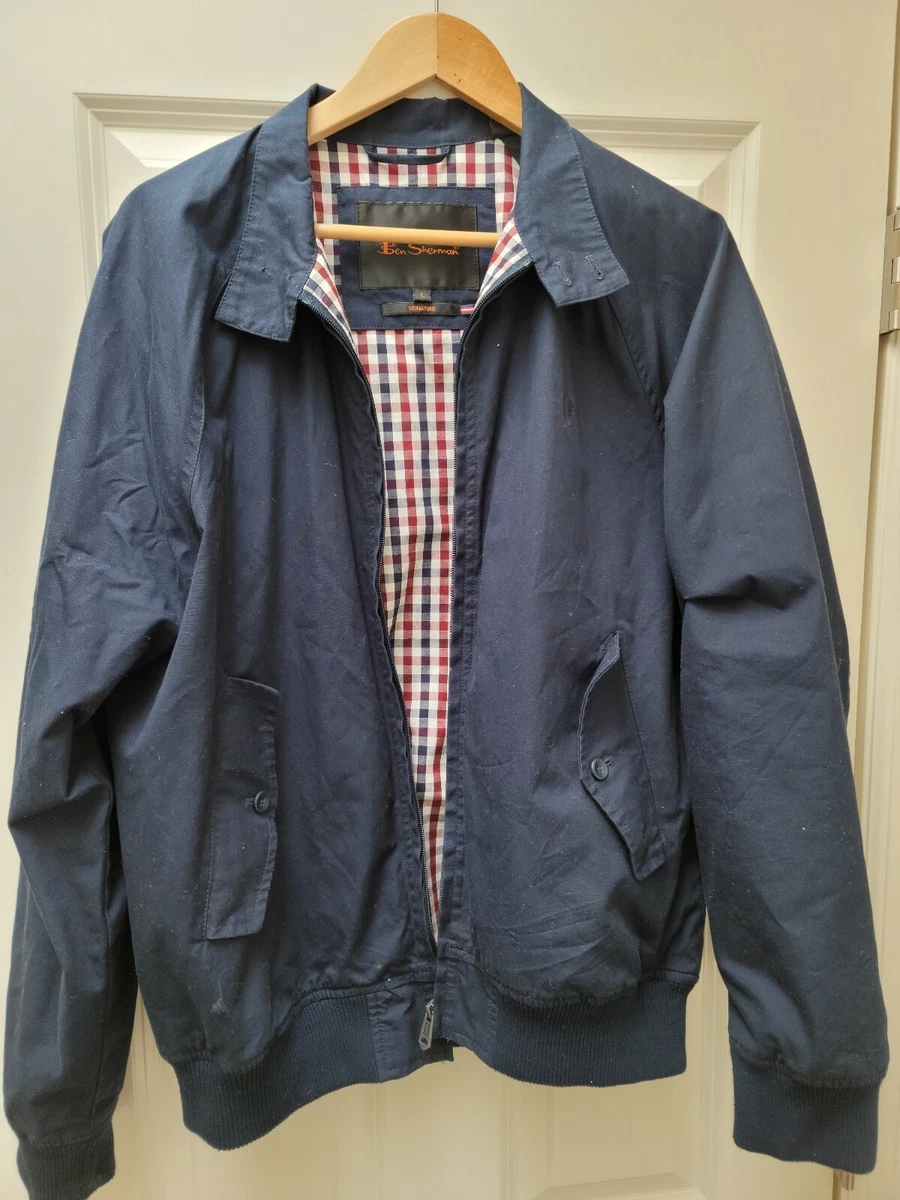 Ben sherman mens harrington jacket navy sale