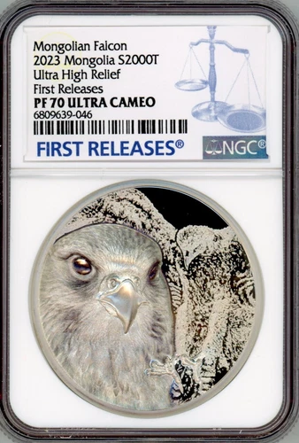 CIT 2023 Mongolia S2000T UHR Mongolian Falcon 3oz NGC 70 FR