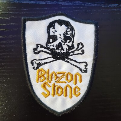 Blazon Stone Black Border Shield Embroidered Sew On Patch