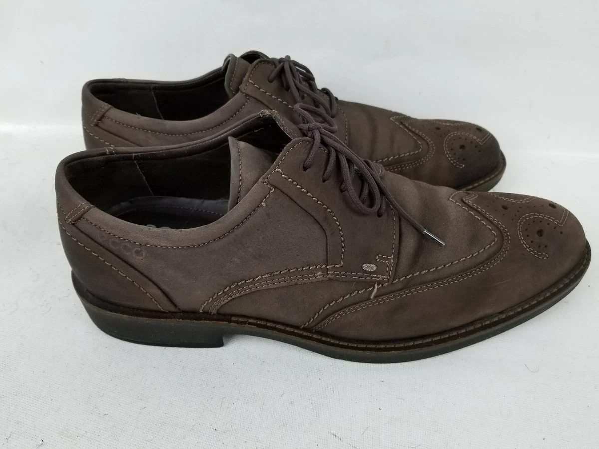 ECCO Authentic City Wingtip Brown Leather Shoes EU 43 US 9-9.5 | eBay