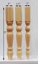  Farmhouse Dining Table Legs- Wood Legs. set of 4 hand made wood turning legs