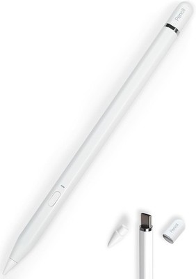 Pencil 1st Gen (USB-C) for iPad 2018-2026: All-Aluminum Stylus, Bluetooth Shortc