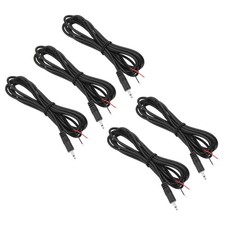5pcs 3.5mm Male Jack 1/8" TRS 2 Plug 41mm 26AWG Pole Cable, 2m