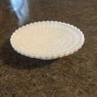 Vtg Avon Lovely Floral Oval Milk Glass 2” Tall  Pedestal Soap Dish 4.5” x 3.75”
