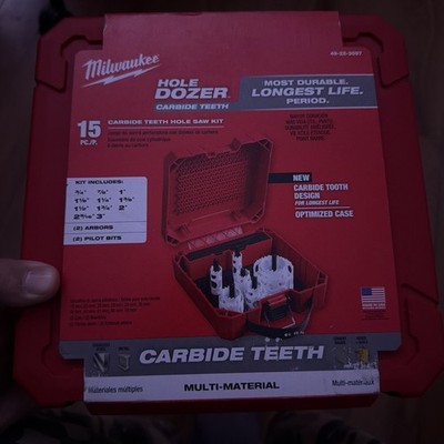 Milwaukee Tool 49-22-3097 15 Pc. Hole Dozer With Carbide Teeth Hole Saw Set