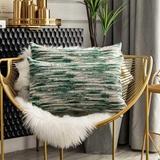 Lumbar Throw Pillow Covers Farmhouse Decorations 20" x 12" Pack of 2 Green