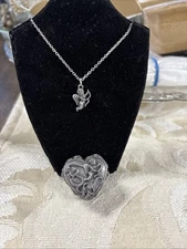 Torino Pewter Heart Trinket Box With Earrings And Necklace