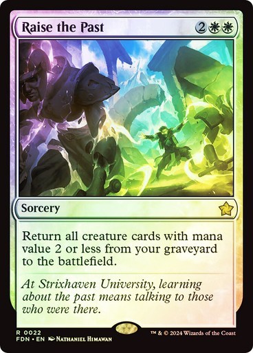 Raise the Past Foil NM RARE MTG Foundations [FDN] #0022 White Sorcery Near Mint