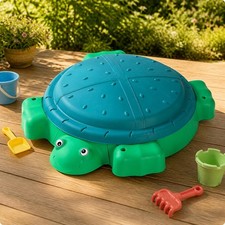 Turtle Sandbox Sensory Sandbox with Lid Long-Lasting for Backyard, Playroom
