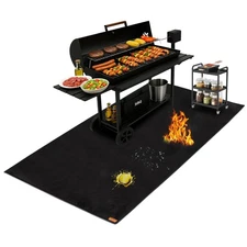 60x40 Inch Large Outdoor Grill Mat, Fireproof Waterproof Oil-Proof BBQ grill ...