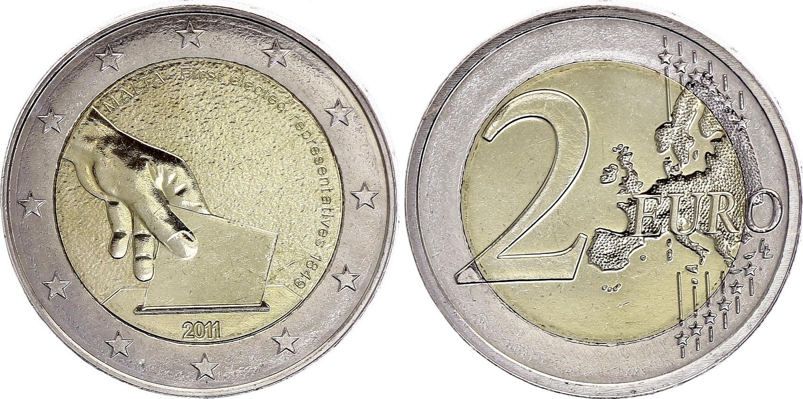 Malte 2 Euros - Election des premiers représentants - 2011