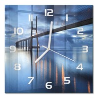 Elegante Wanduhr Mit Leisem Uhrwerk Beleuchtete BrüCke WeißE Zeiger 30X30 Cm