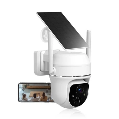 VKFOY Vicohome 2K Solar Wireless WiFi Security Cameras Outdoor, 355° PTZ, Solar & B...