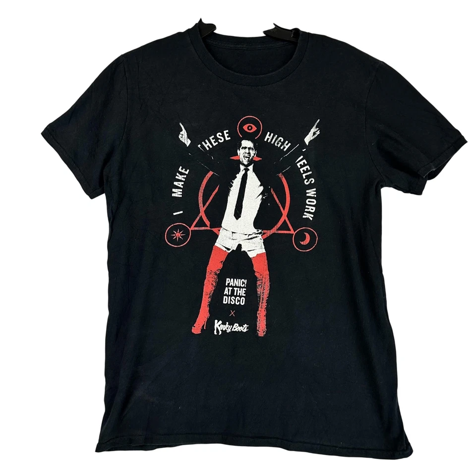 Паника! At The Disco рубашка мужская средний черный Kinky ботинки каблуках работы группы футболка - Изображение 2 из 4