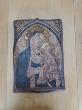 Altes Bild Gemälde Marienfigur Heilige Maria Jesus Jesuskind