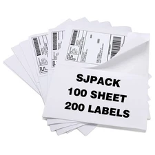 100 Half Sheet Shipping Labels 5-1/2" X 8-1/2" Address Blank Labels Laser/Ink...