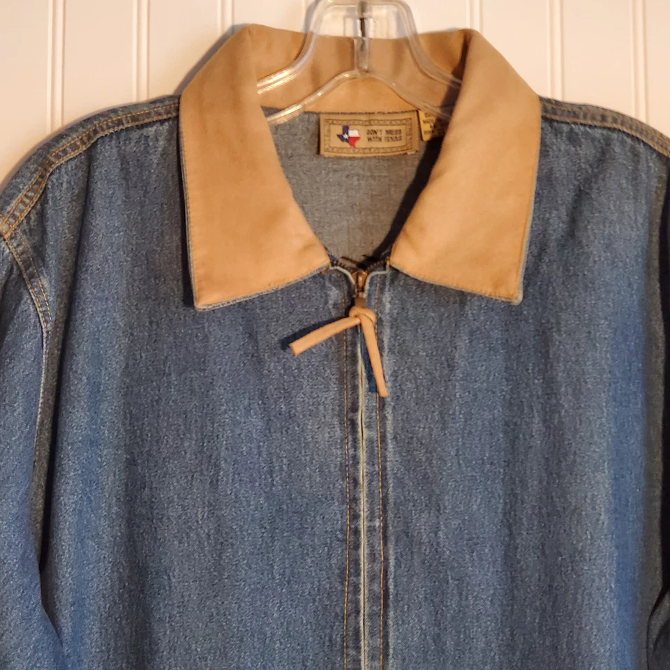 Не связывайтесь с Texas Jean куртка женщин Sz M синий джинсовой ткани бисером Western Aztec - Изображение 3 из 4