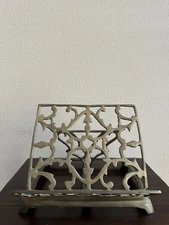 Vintage Ornate Solid Brass Book/Music Stand Holder-Adjustable Retractable Folds