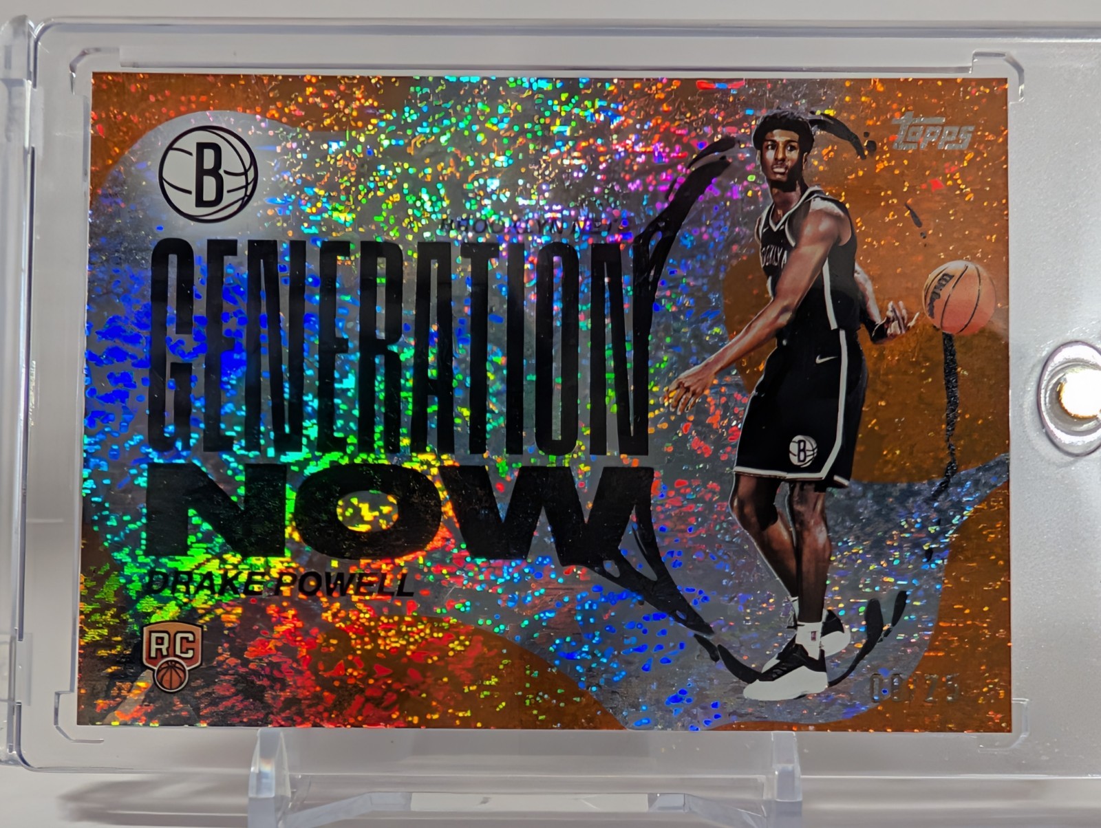 2025-26 Topps Generation Now Drake Powell #GN-22 Orange Holofoil /25 (RC)