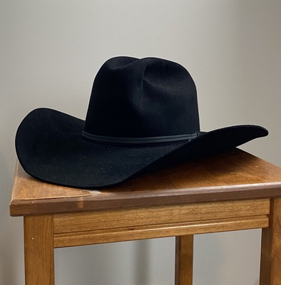 Bailey Black XXXXX Beaver Felt Hat All Around 7 1/4 Or 58 Vintage Cowboy USA