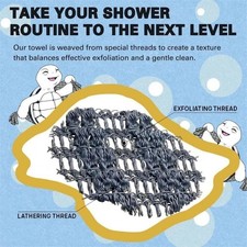 2/4X Blissal Exfoliating Shower Towel Scrub Cloth Skin Bath Towels for Body Face — image 9