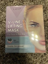 LAUER V-Line Lifting Mask for Face & Chin, Double Chin Reducer, Sealed 10 Pack