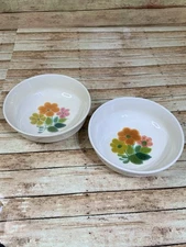2 FLORAL by Franciscan USA Round Vegetable Bowl 7.75" 1972-1974