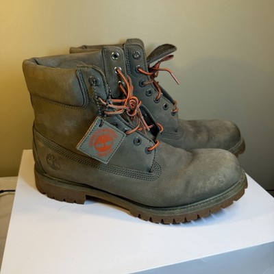 Timberland 6 Inch Premium Waterproof Boots Dark Green Nubuck Mens Size 11