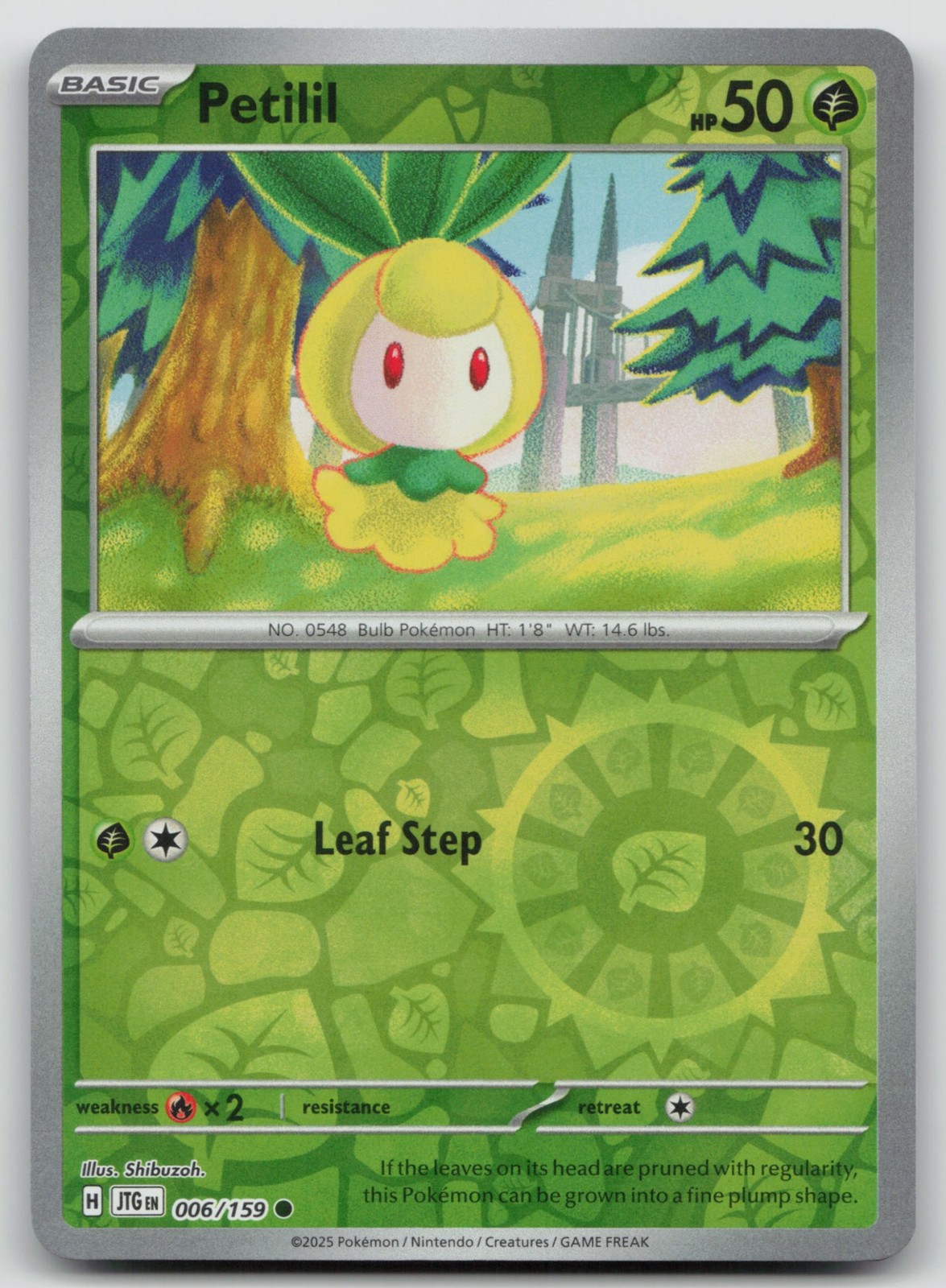 Petilil 006/159 Journey Together Pokemon TCG Common Reverse Holofoil NM