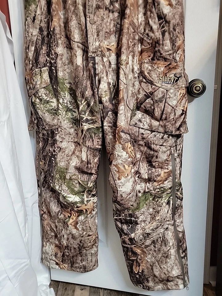Cabela's Silent Suede 3XL Tall Insulated Bibs Zonz Woodlands Camo - Image 2 of 4