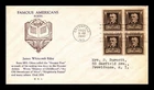 Dr Jim Stamps James Whitcomb Riley Block First Day Cover WMG Cachet