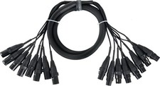 Cavo Multicore 8 Cannon XLR Maschio - 8 Cannon XLR Femmina 1,5 Metri DJ PA Audio