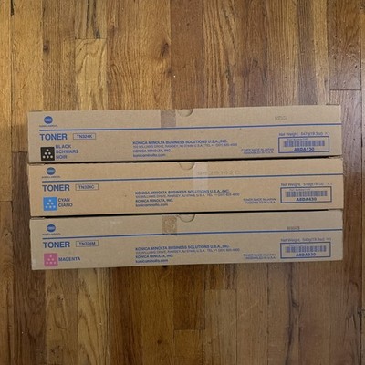 Konica Minolta Toners -Black Magenta-Cyan TN324K/TN324M  /TN324C  Lot of 3 