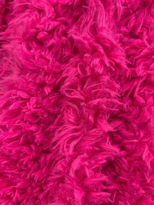 Poppy FUCHSIA Flokati Mongolian Short Pile Soft Faux Fur Fabric for Fursuit, Co