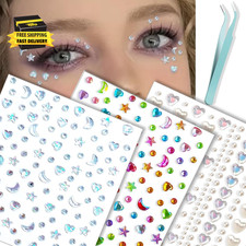 Self Adhesive Face Gems Stickers, Hair Gems Face Jewels Eye Jewels Rhinestones F