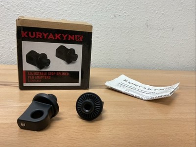 Kuryakyn Adjustable Stop Splined Peg Adapter for Harley Male Mount Black 6775..