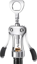 Wine Opener, Heavy-Duty Zinc Alloy Wing Corkscrew, Premium Beer Bottle Opener, M